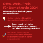 Otto-Wels-Preis für Demokratie 2024 – Ideenwettbewerb für engagierte Jugendliche